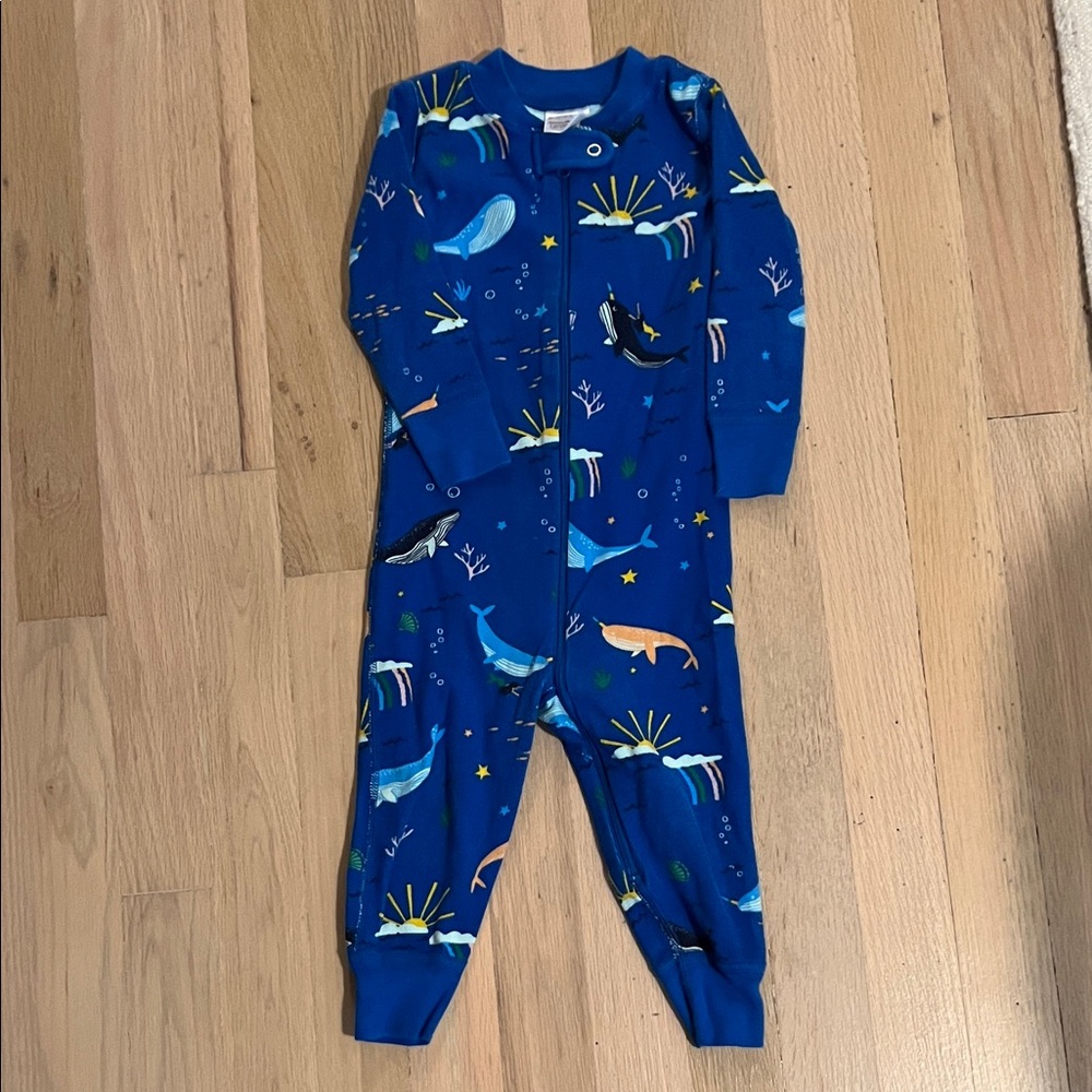 Hanna Blue Whale Print Kids One Piece